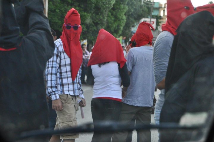 Guatemalan street protestors in Flores, 2012